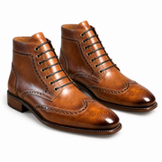 HUGO LAURENT™ | Lancaster Burnished Brown Brogue Boots