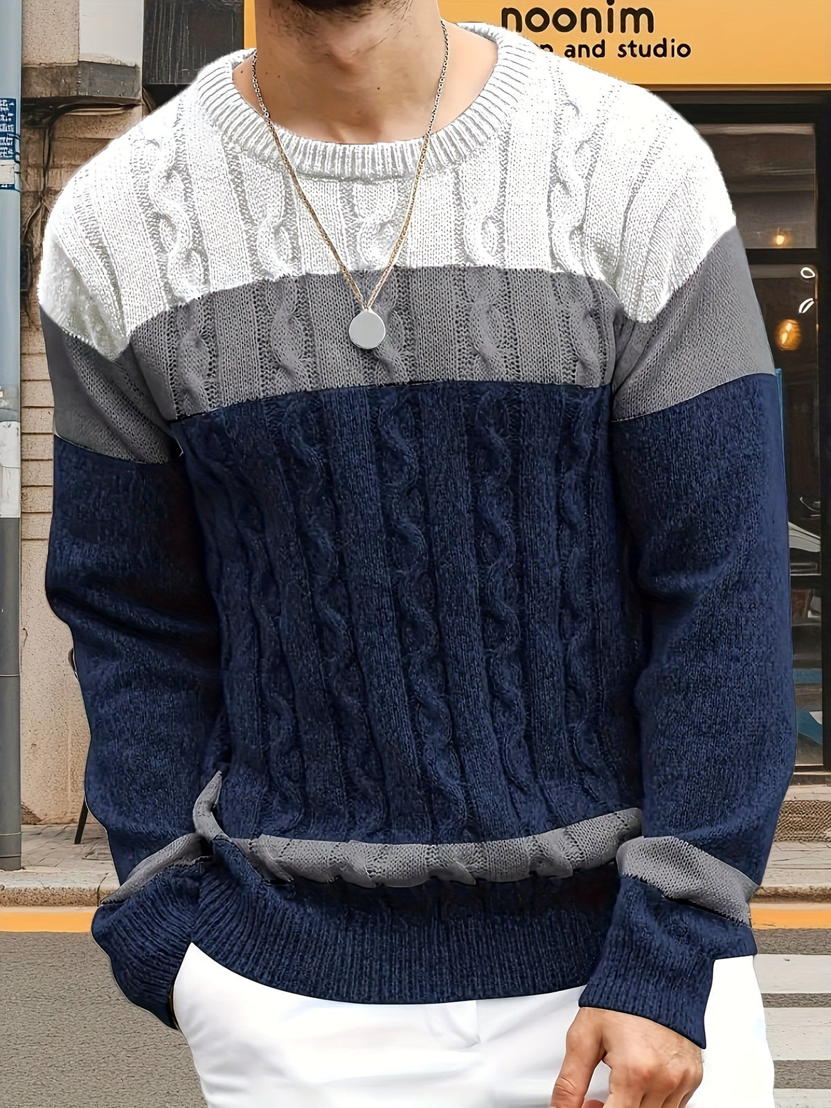 HUGO LAURENT™ | Textured Cable-Knit Sweater
