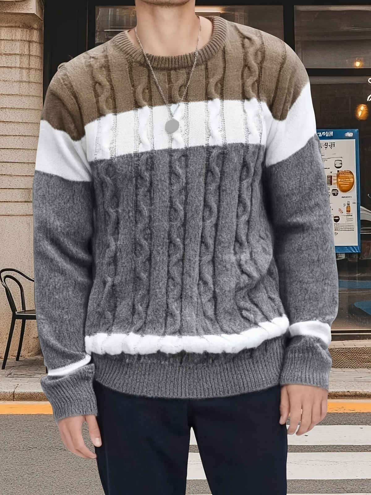 HUGO LAURENT™ | Textured Cable-Knit Sweater