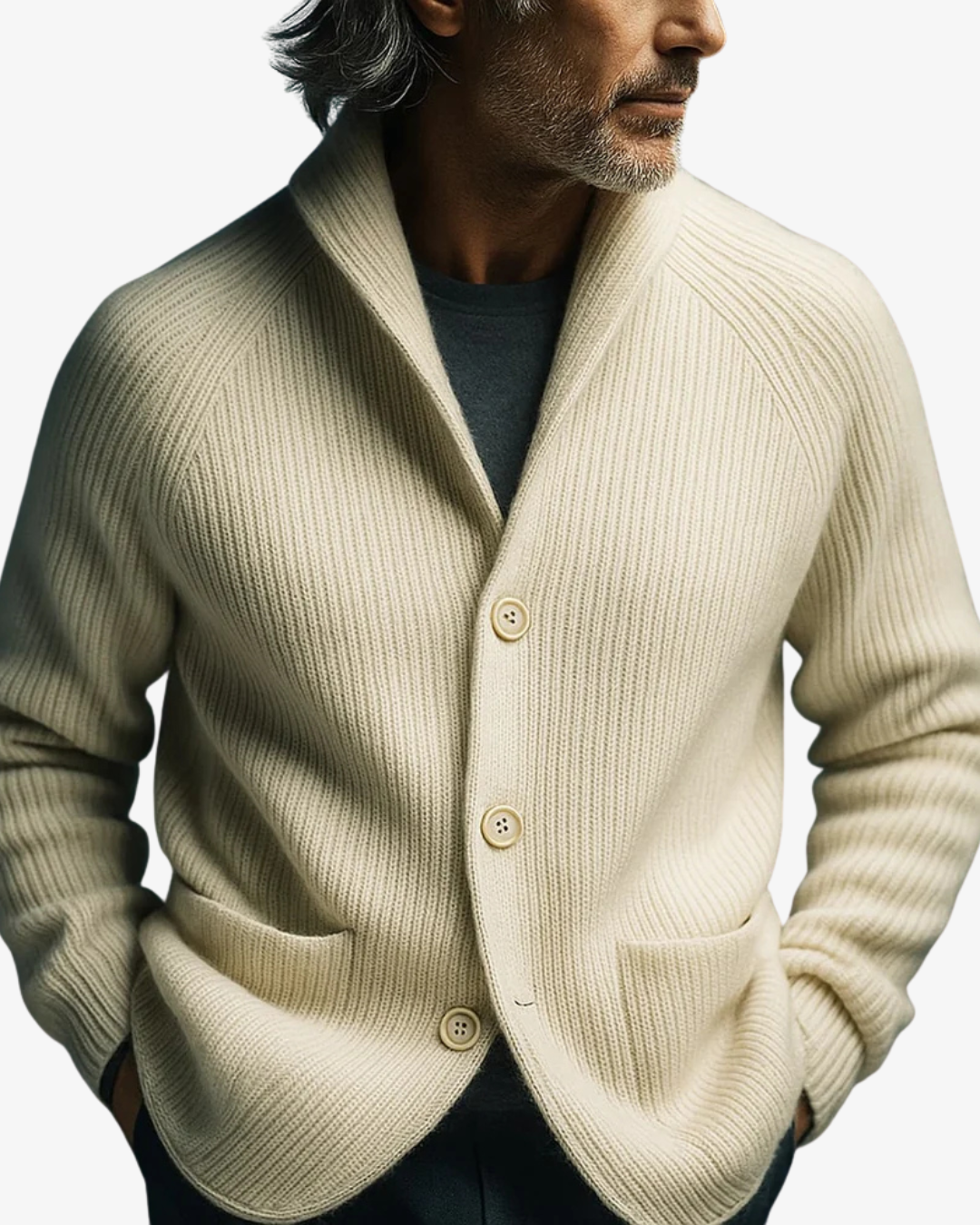 HUGO LAURENT™ | Lawrence Tailored Button-Front Knit Cardigan