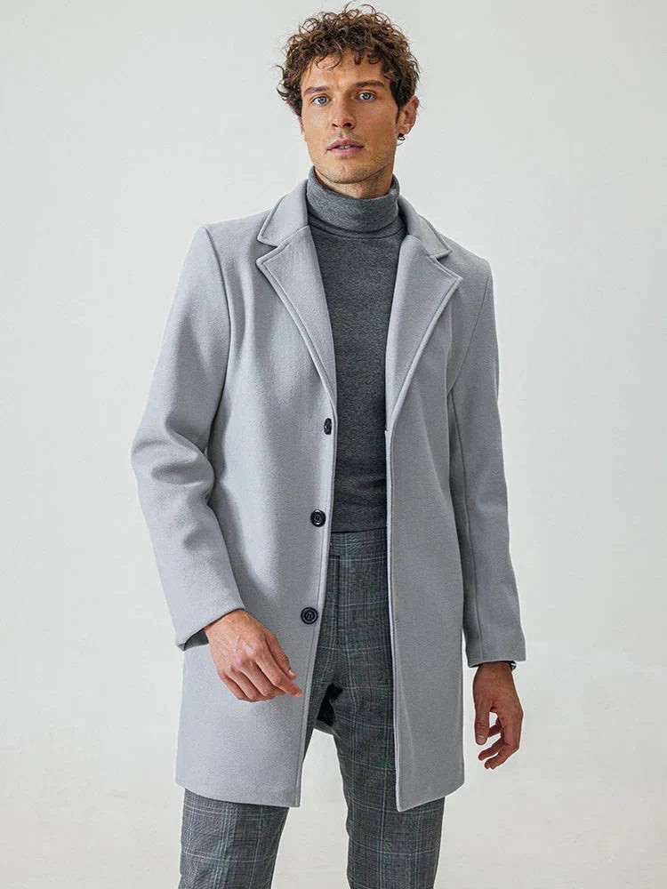 HUGO LAURENT™ | Men’s Classic Single-Breasted Solid-Color Buckle Jacket