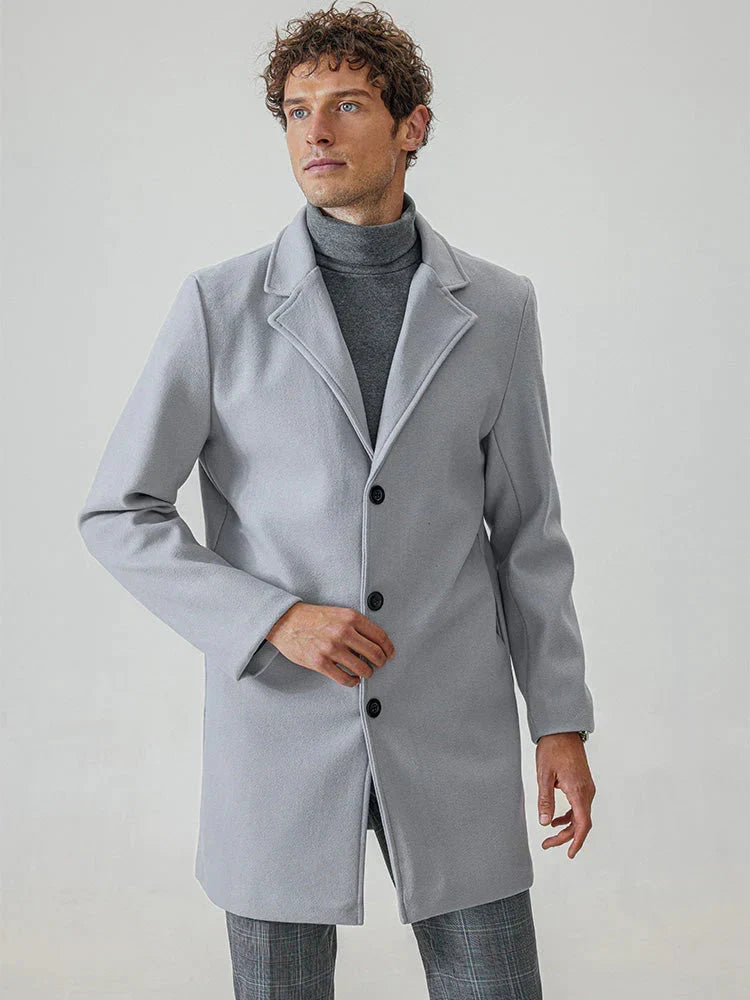 HUGO LAURENT™ | Men’s Classic Single-Breasted Solid-Color Buckle Jacket