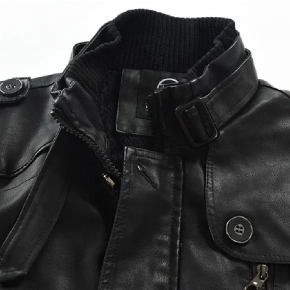 HUGO LAURENT™ | Elegant Long Leather Biker Jacket