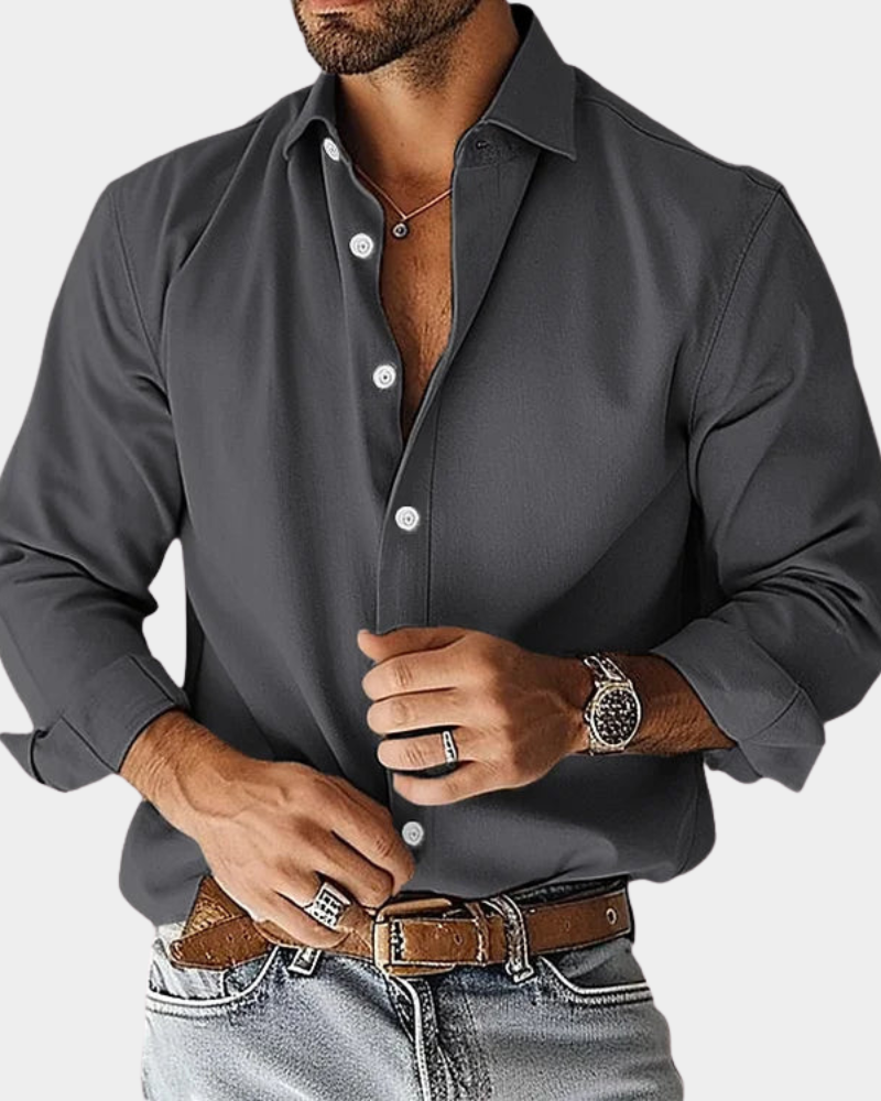HUGO LAURENT | SLIM FIT STRETCH BUTTONED SHIRT FOR MEN