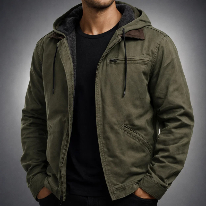 HUGO LAURENT™ | CANVAS HOODIE JACKET FOR MEN
