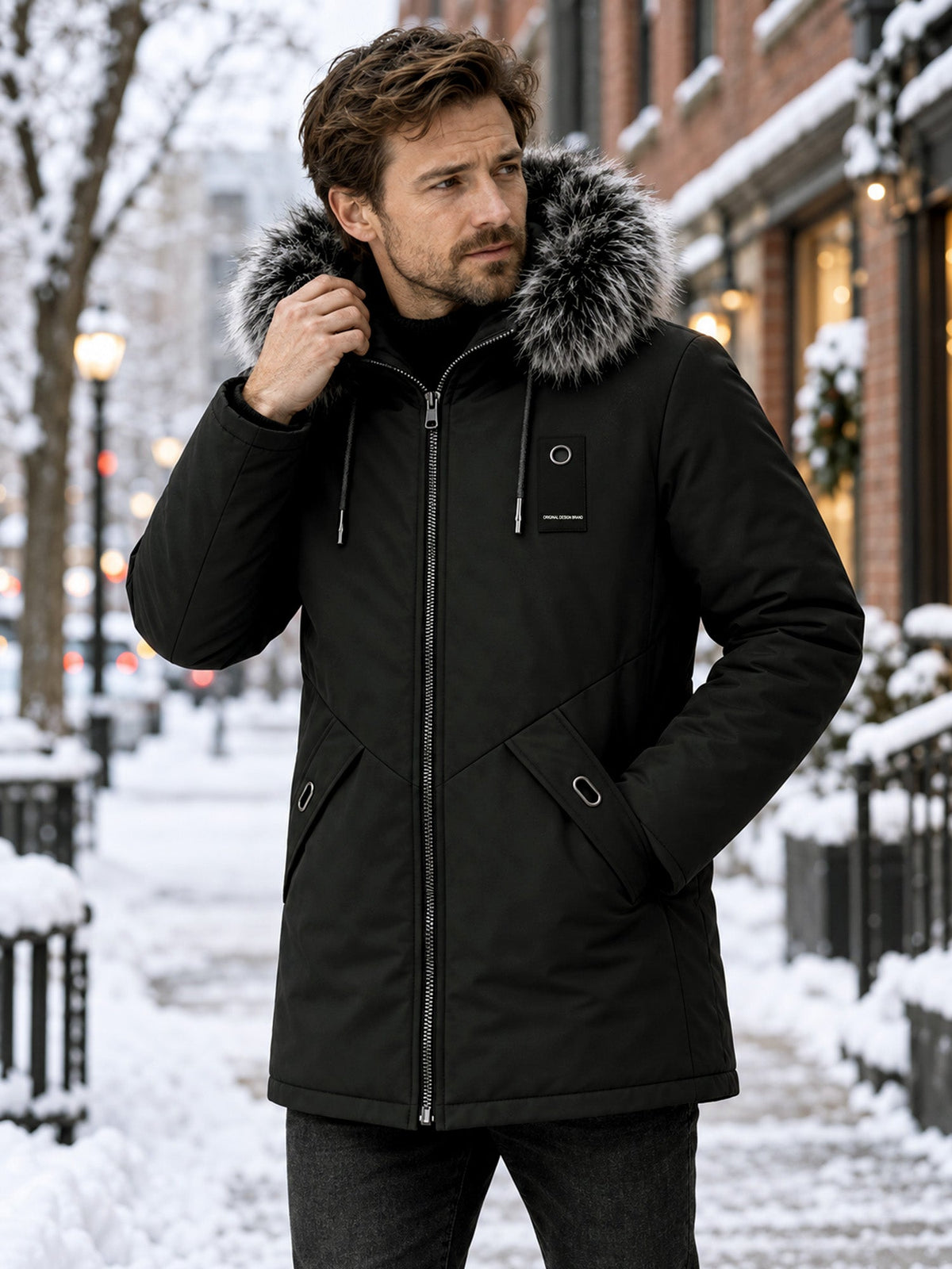 HUGO LAURENT™ | Men's Windproof Hooded Thermal Mid-Length Parka Jacket