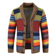 HUGO LAURENT™ | Men's Striped Shawl Collar Cardigan
