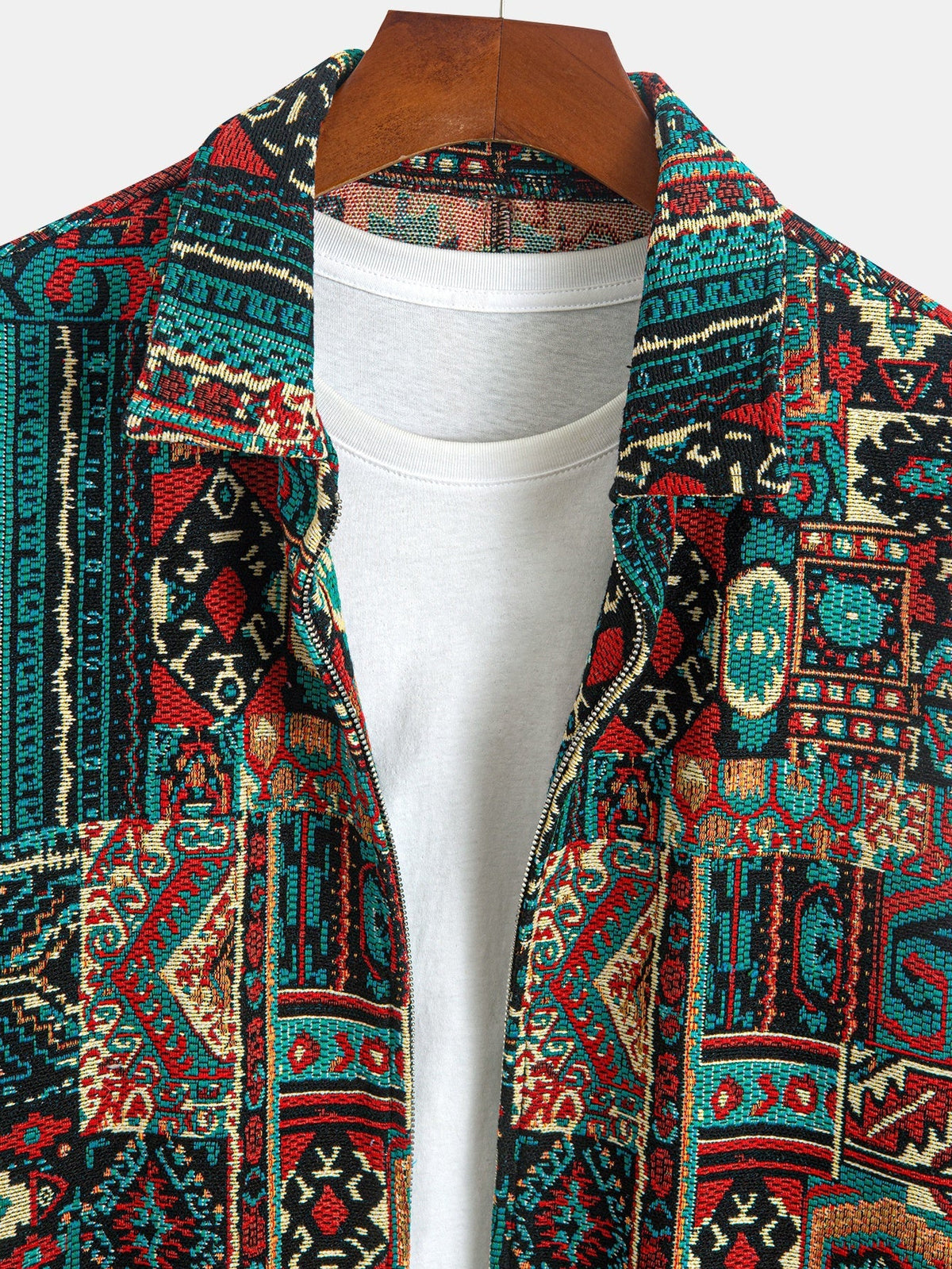 HUGO LAURENT™ | Patterned Lapel Zip Jacket