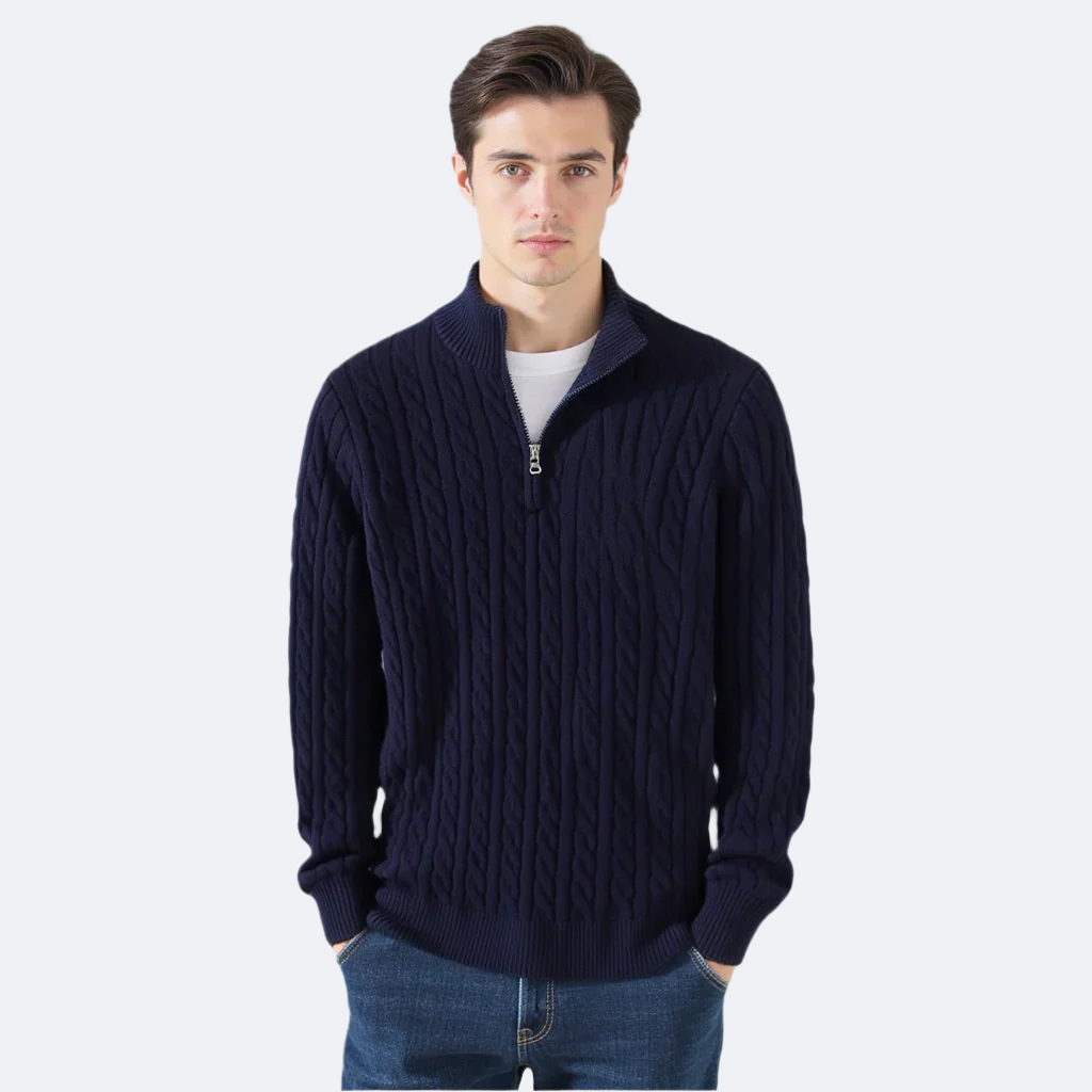 HUGO LAURENT™ | Zipped Cable Sweater