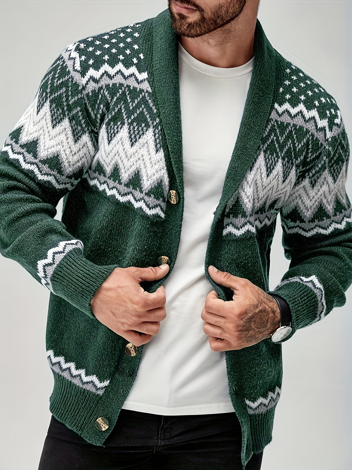 HUGO LAURENT™ | MEN'S GEOMETRIC KNIT JACKET