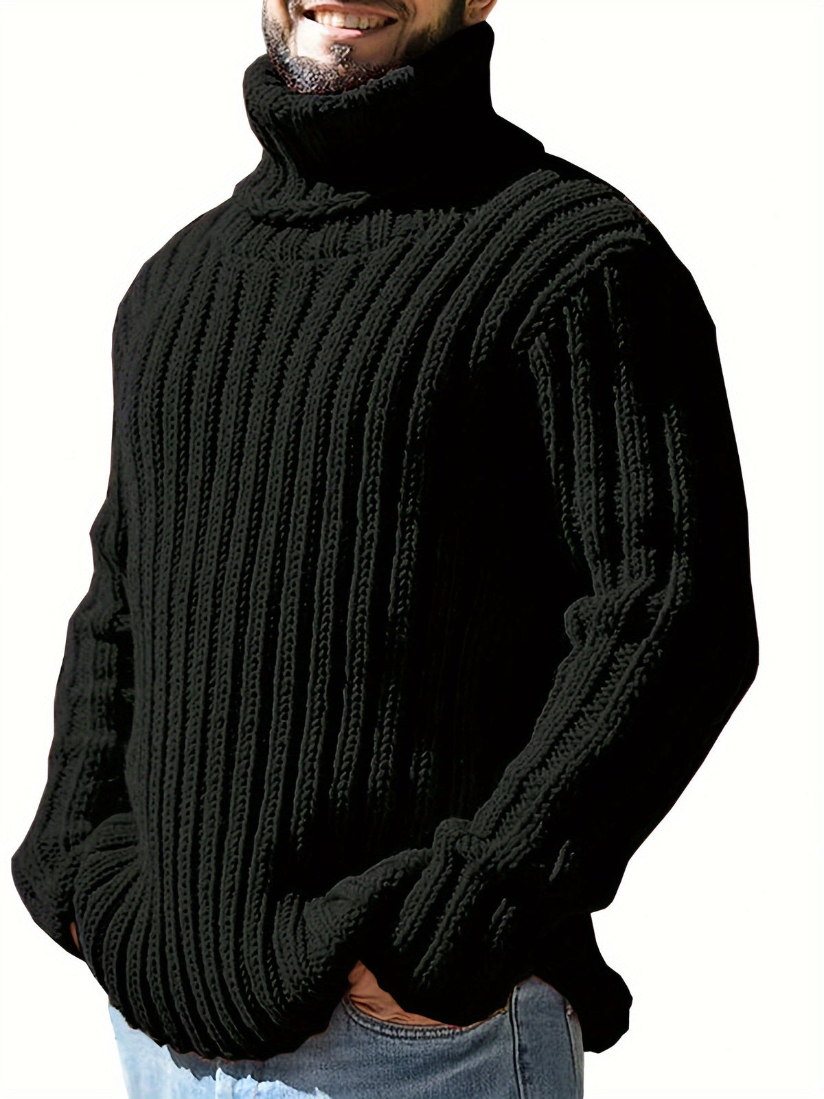 HUGO LAURENT™ | Textured High-Neck Sweater for Men
