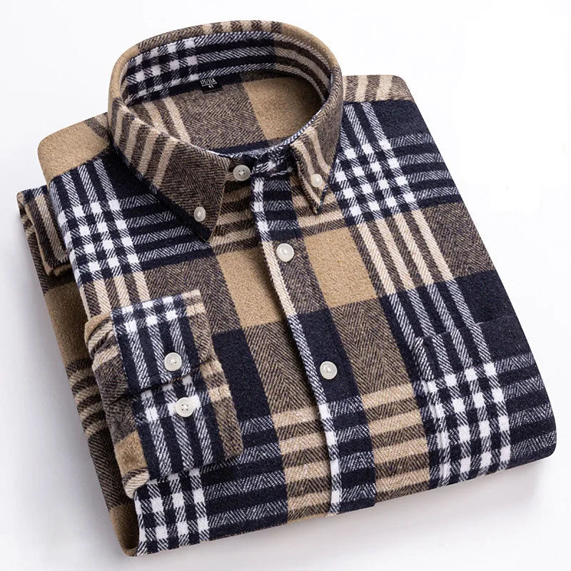 HUGO LAURENT™ | Rockwell Brushed Cotton Flannel Shirt