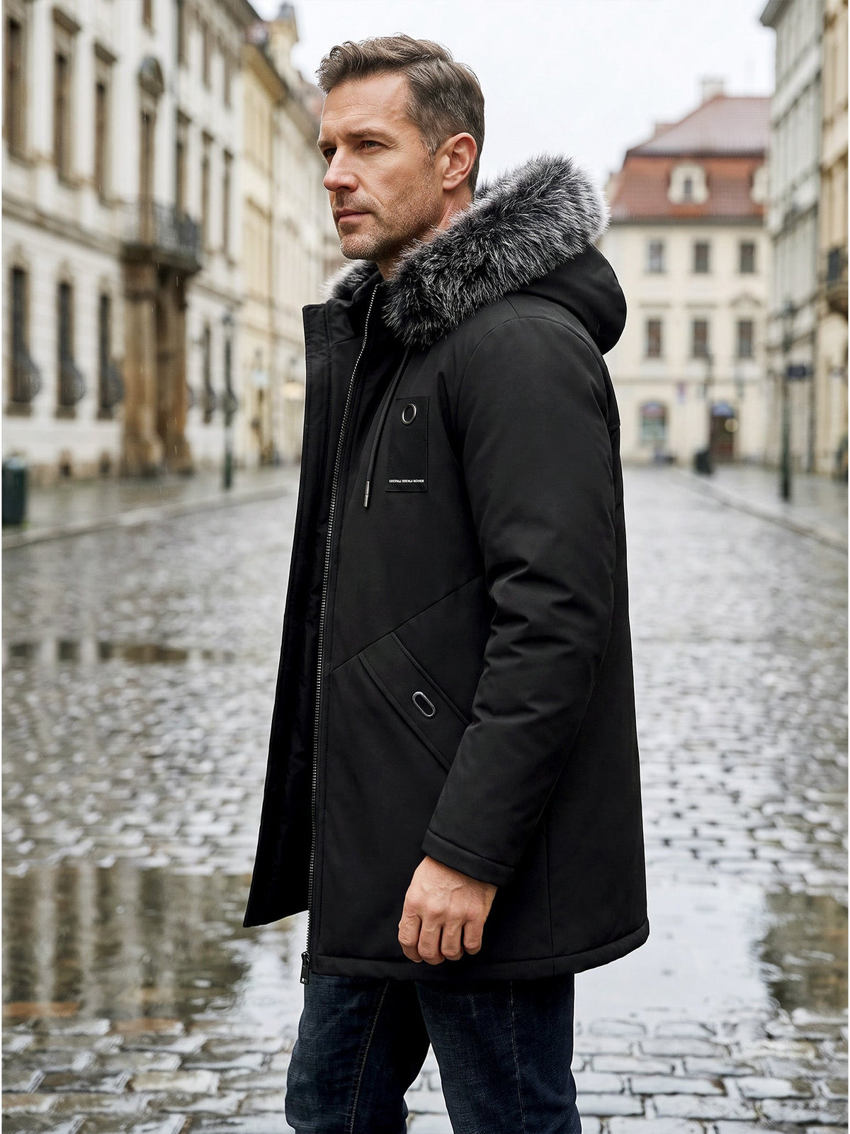 HUGO LAURENT™ | Men's Windproof Hooded Thermal Mid-Length Parka Jacket