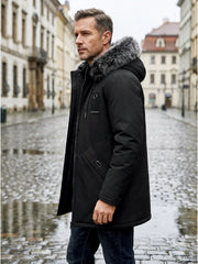 HUGO LAURENT™ | Men's Windproof Hooded Thermal Mid-Length Parka Jacket