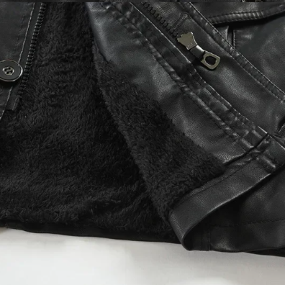 HUGO LAURENT™ | Elegant Long Leather Biker Jacket