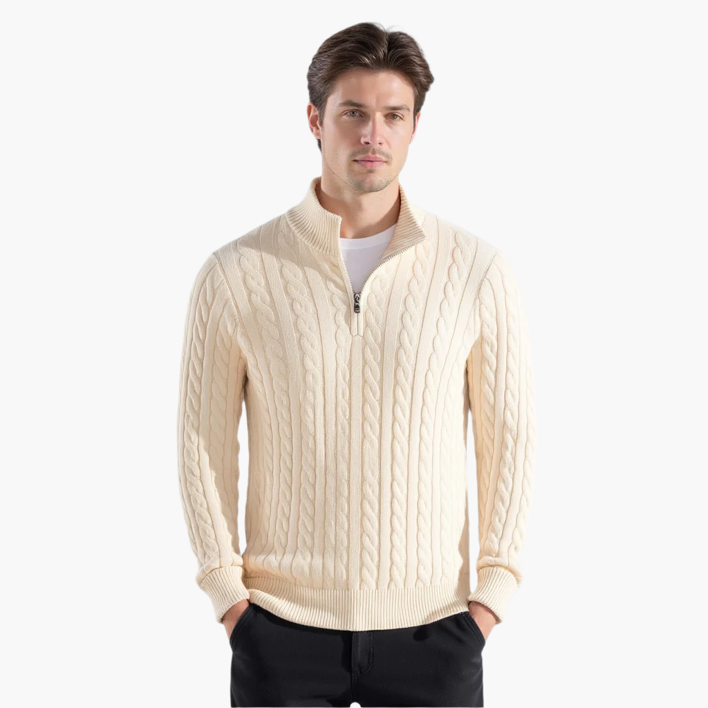 HUGO LAURENT™ | Zipped Cable Sweater