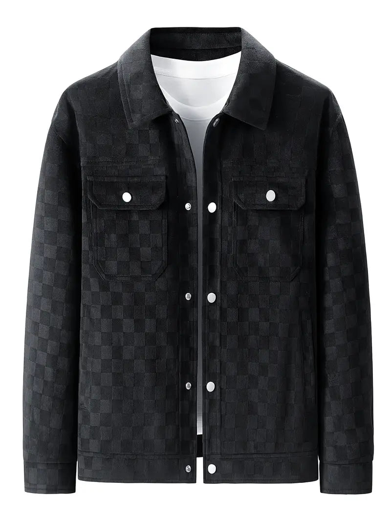 HUGO LAURENT™ | Mavrick Checkered Suede Jacket
