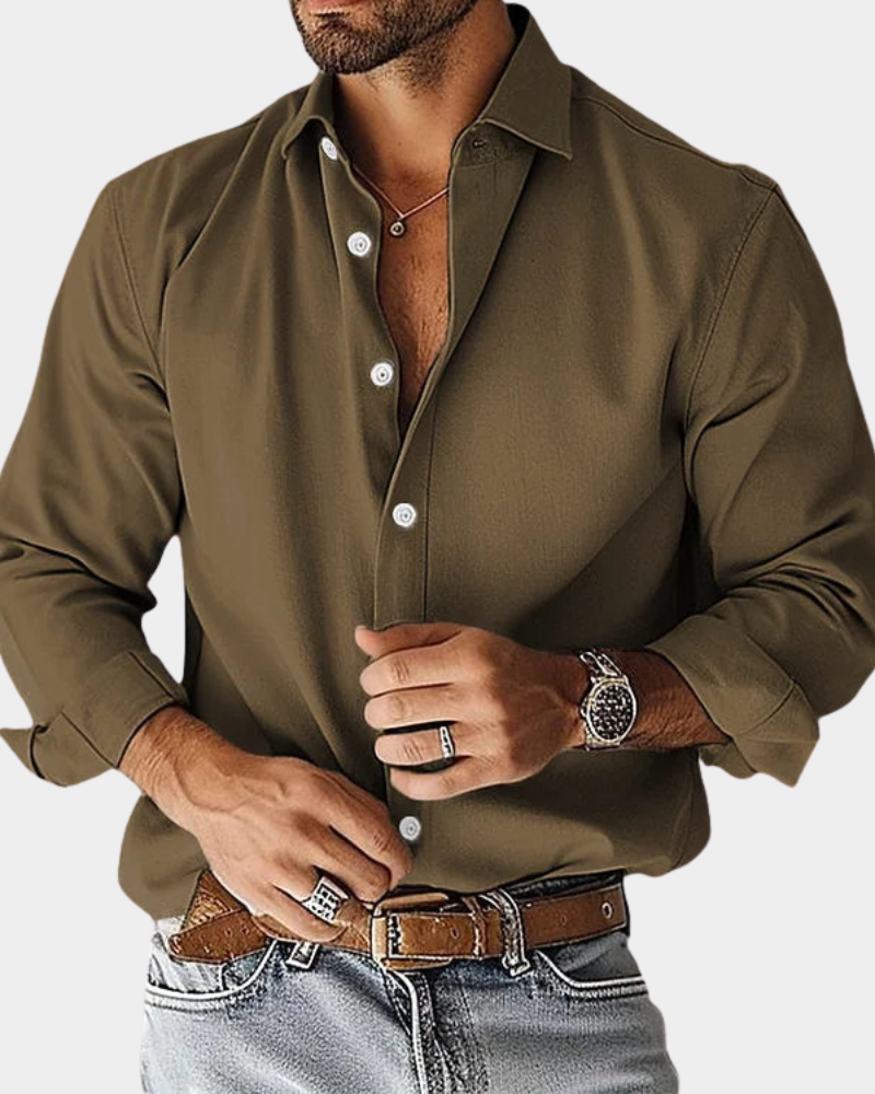 HUGO LAURENT | SLIM FIT STRETCH BUTTONED SHIRT FOR MEN