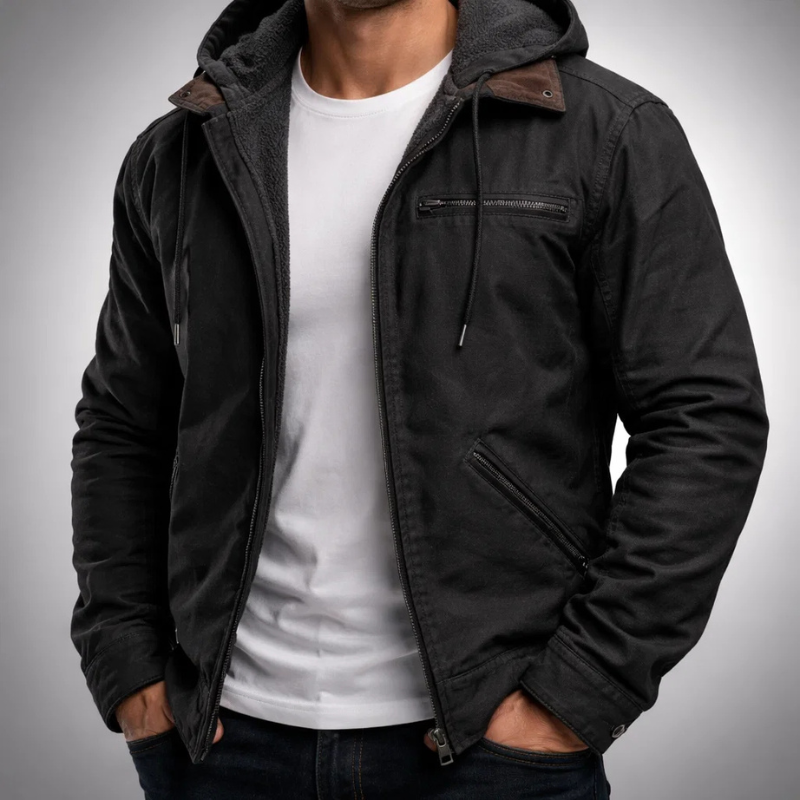 HUGO LAURENT™ | CANVAS HOODIE JACKET FOR MEN
