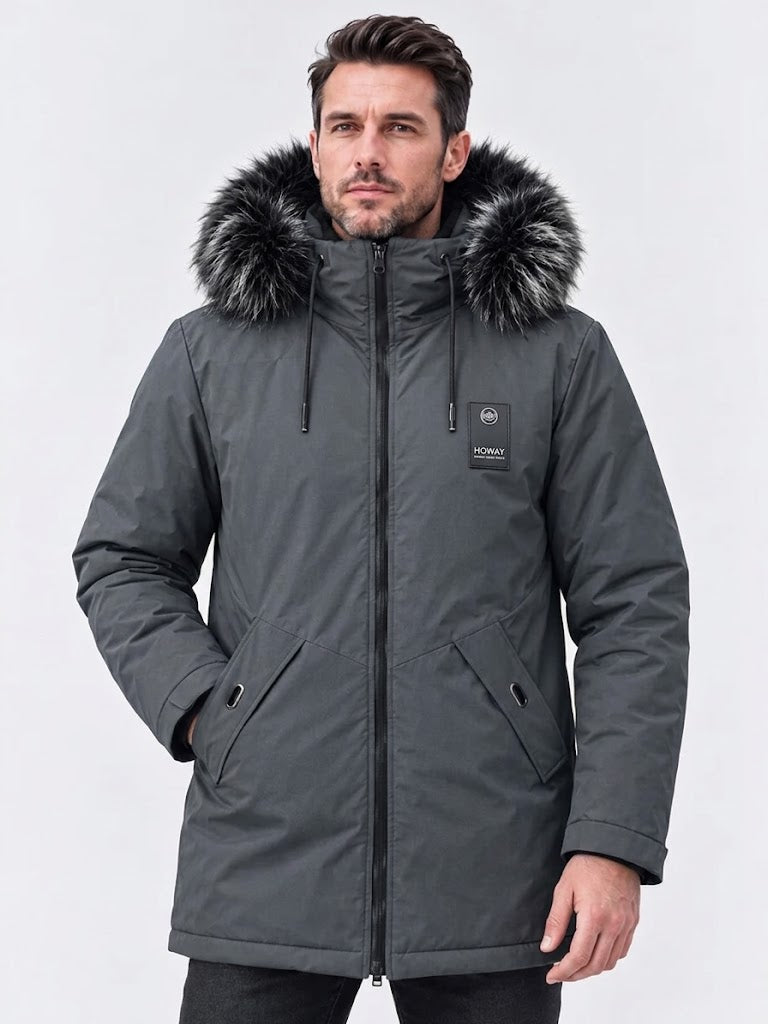 HUGO LAURENT™ | Men's Windproof Hooded Thermal Mid-Length Parka Jacket