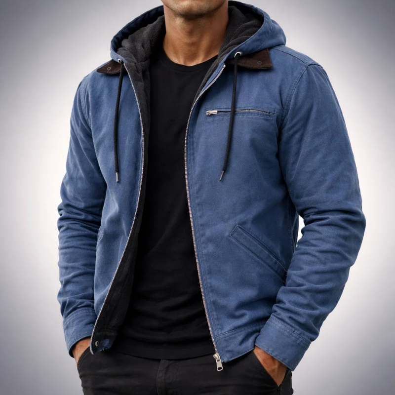 HUGO LAURENT™ | CANVAS HOODIE JACKET FOR MEN
