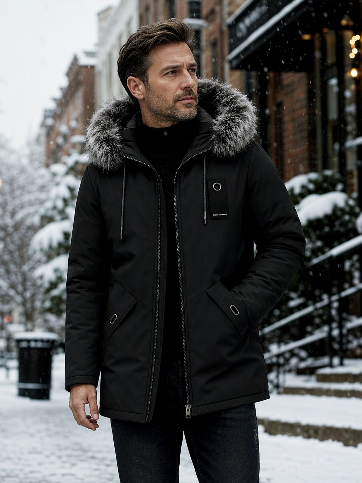 HUGO LAURENT™ | Men's Windproof Hooded Thermal Mid-Length Parka Jacket