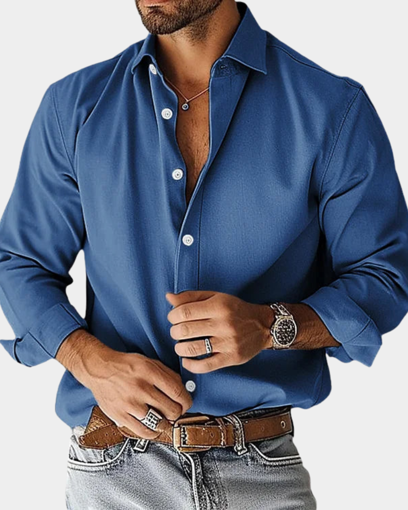 HUGO LAURENT | SLIM FIT STRETCH BUTTONED SHIRT FOR MEN