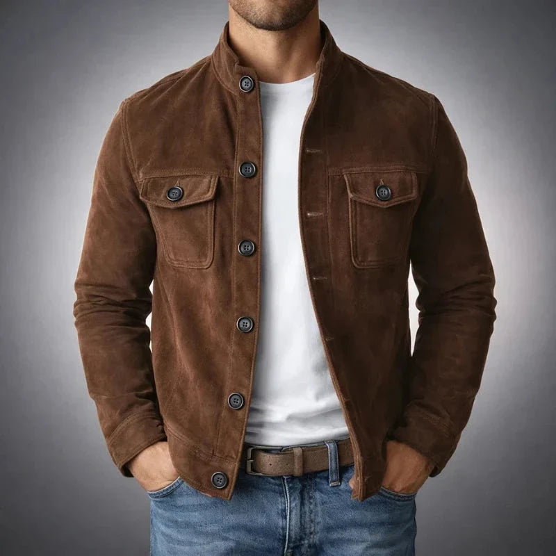 HUGO LAURENT™ | Vintage Suede Utility Jacket