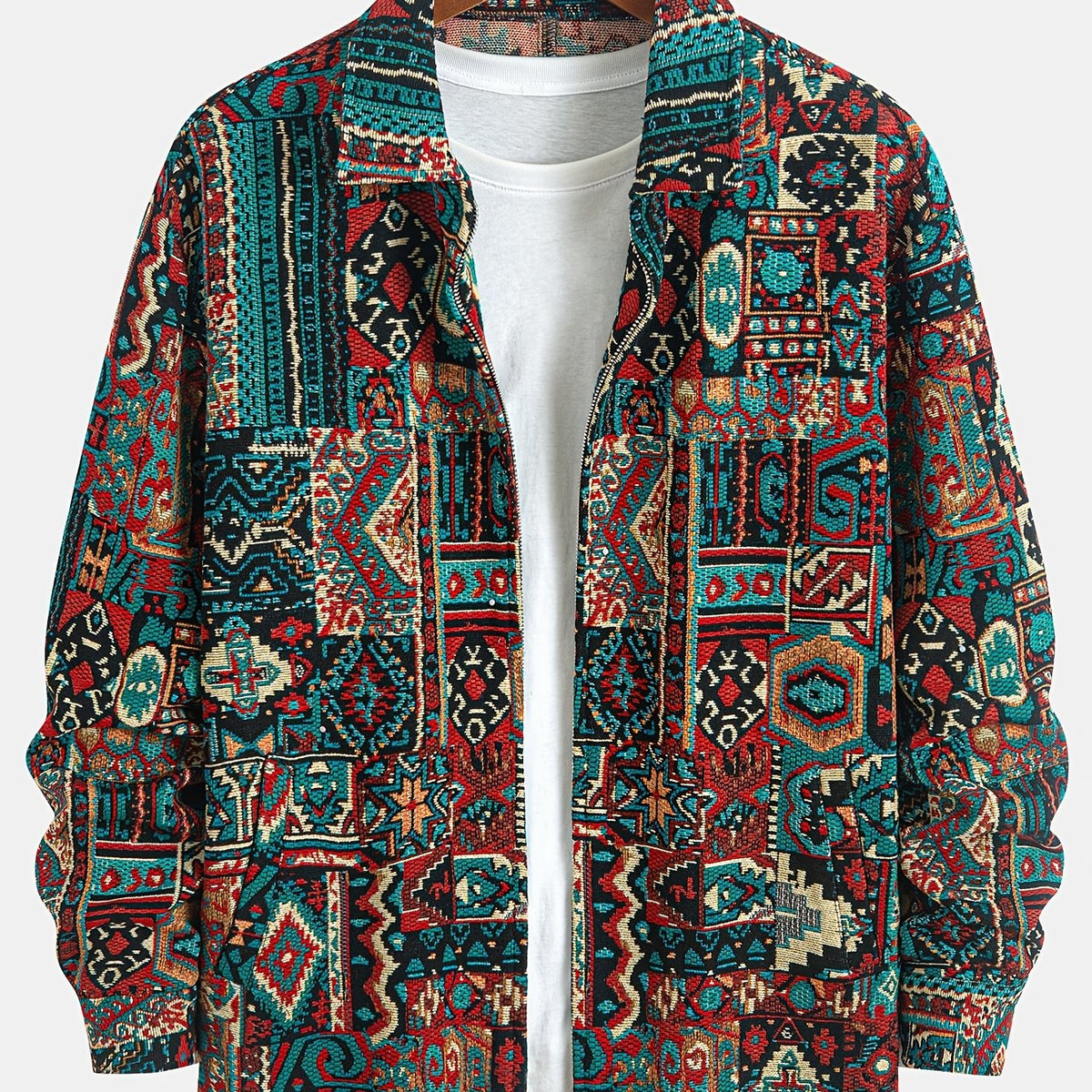 HUGO LAURENT™ | Patterned Lapel Zip Jacket