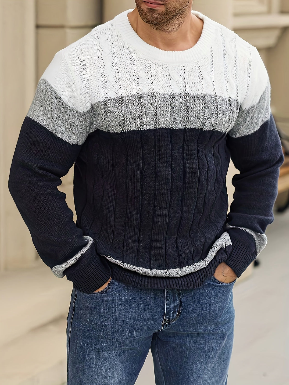 HUGO LAURENT™ | Men's Color-Block Knit Sweater