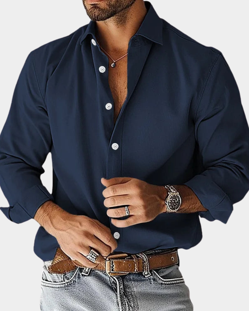 HUGO LAURENT | SLIM FIT STRETCH BUTTONED SHIRT FOR MEN
