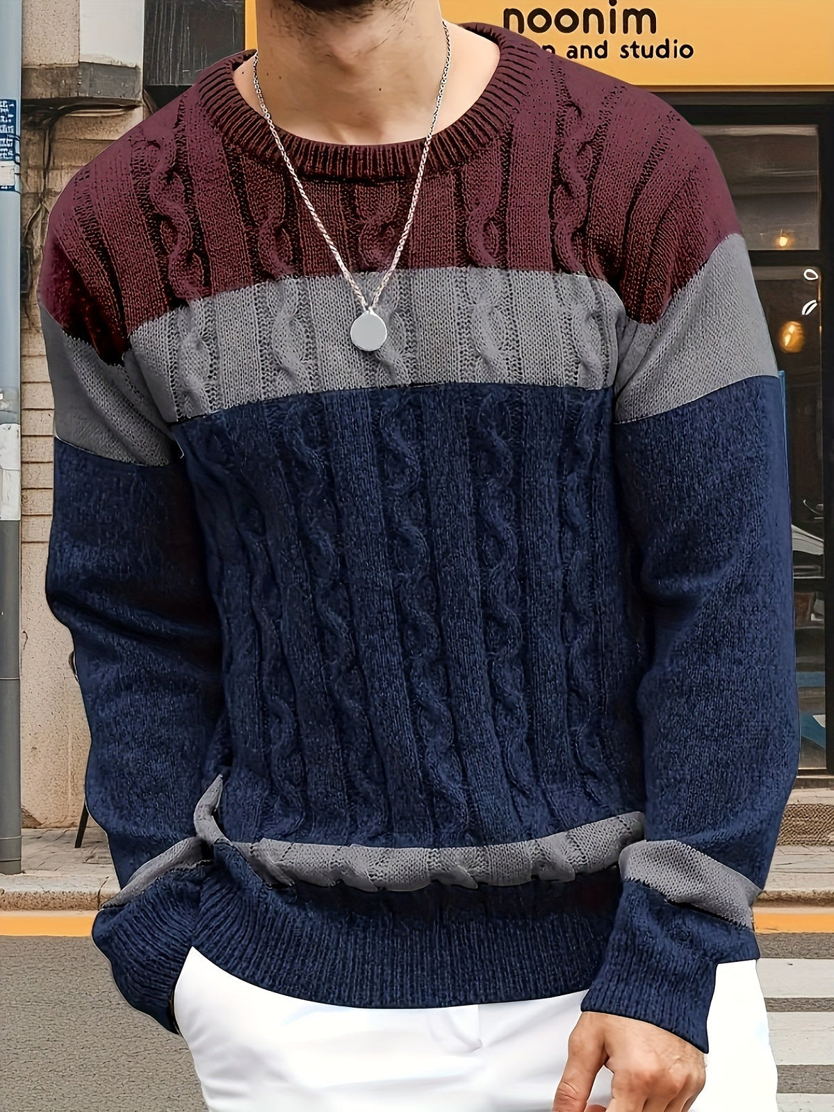 HUGO LAURENT™ | Textured Cable-Knit Sweater