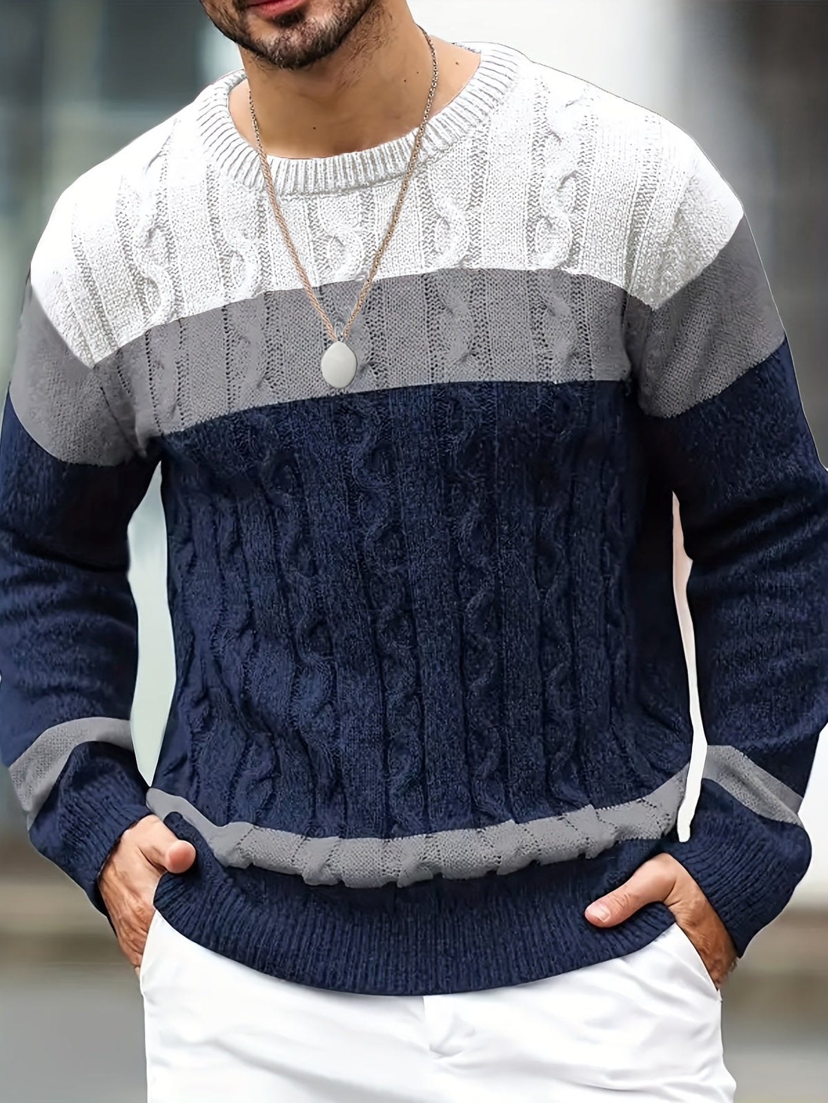 HUGO LAURENT™ | Textured Cable-Knit Sweater