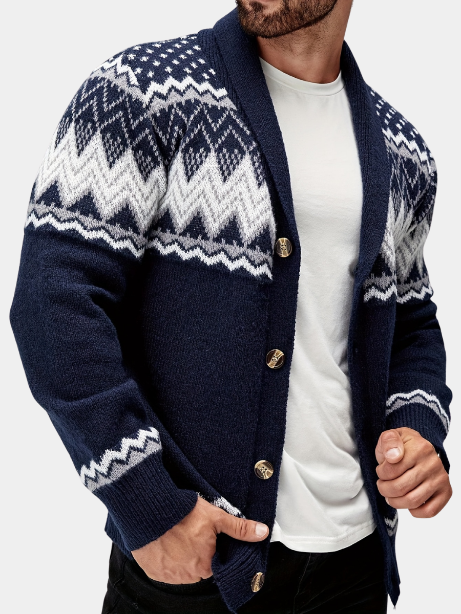 HUGO LAURENT™ | MEN'S GEOMETRIC KNIT JACKET