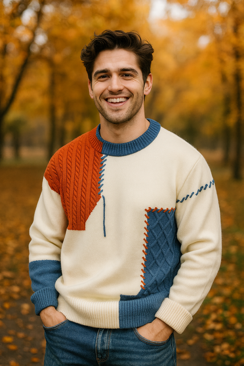 HUGO LAURENT | MEN'S PATCHWORK SWEATER