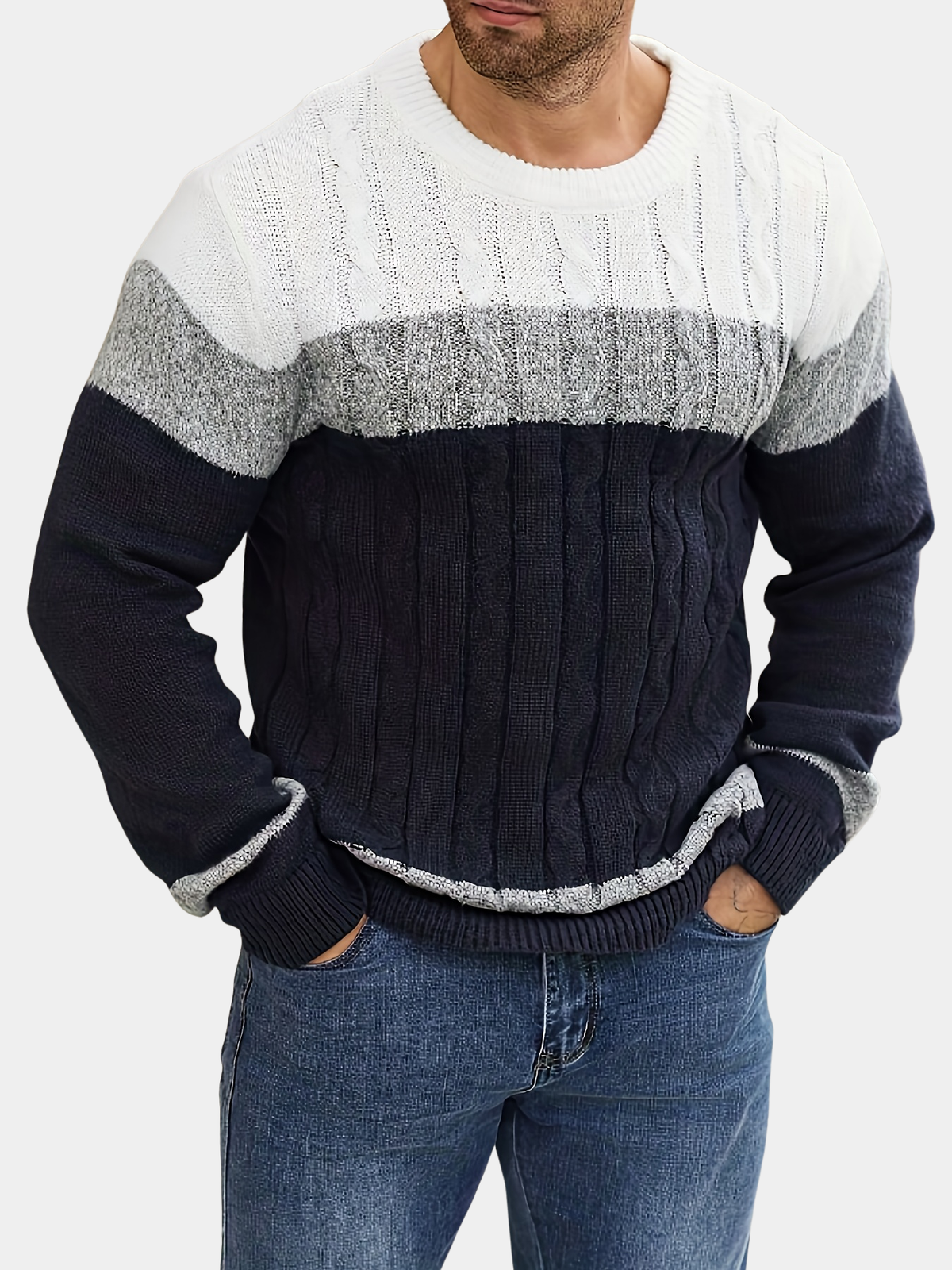 HUGO LAURENT™ | Men's Color-Block Knit Sweater