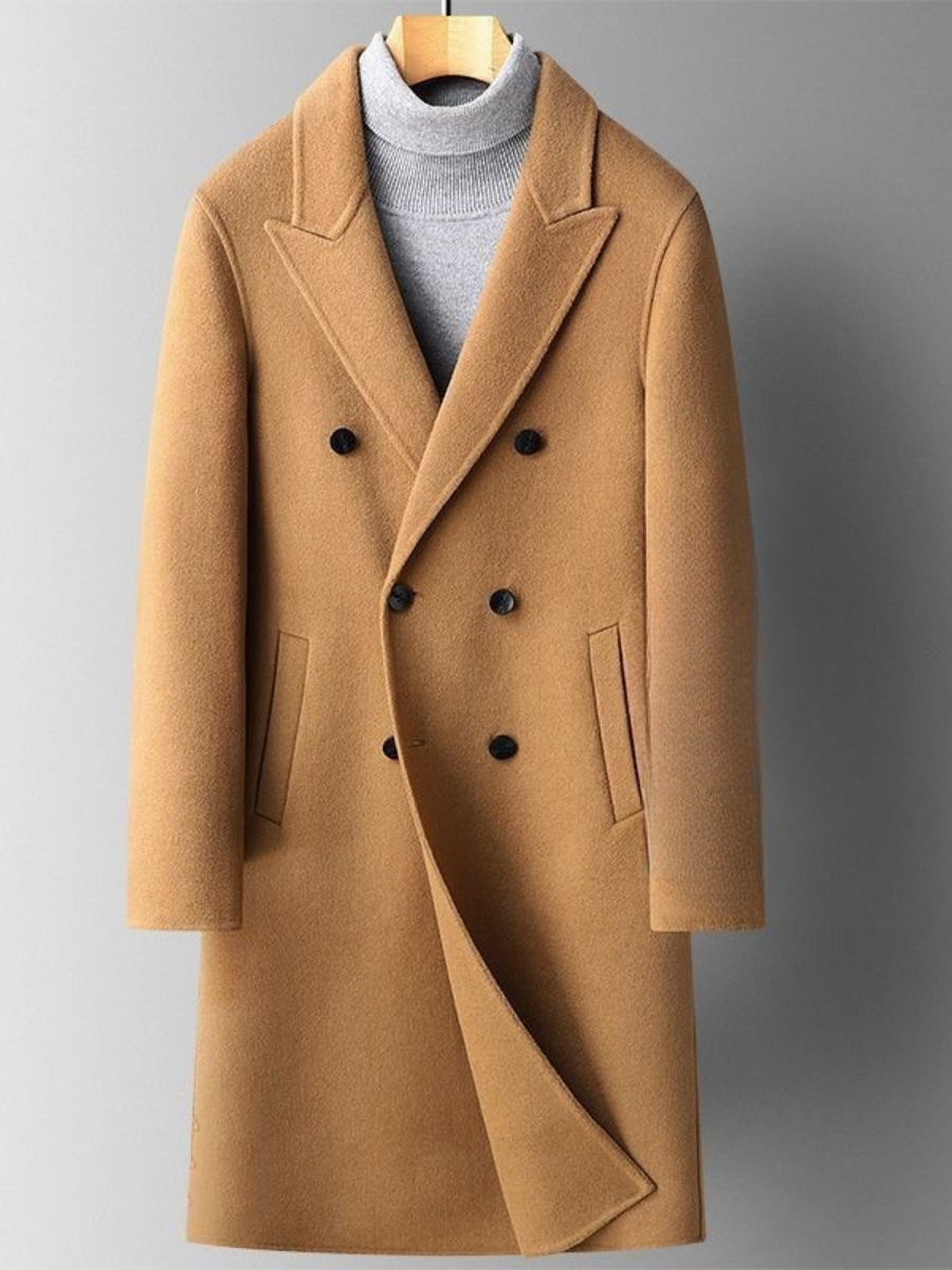 HUGO LAURENT™ | MEN'S MIDI COAT WITH LAPELS