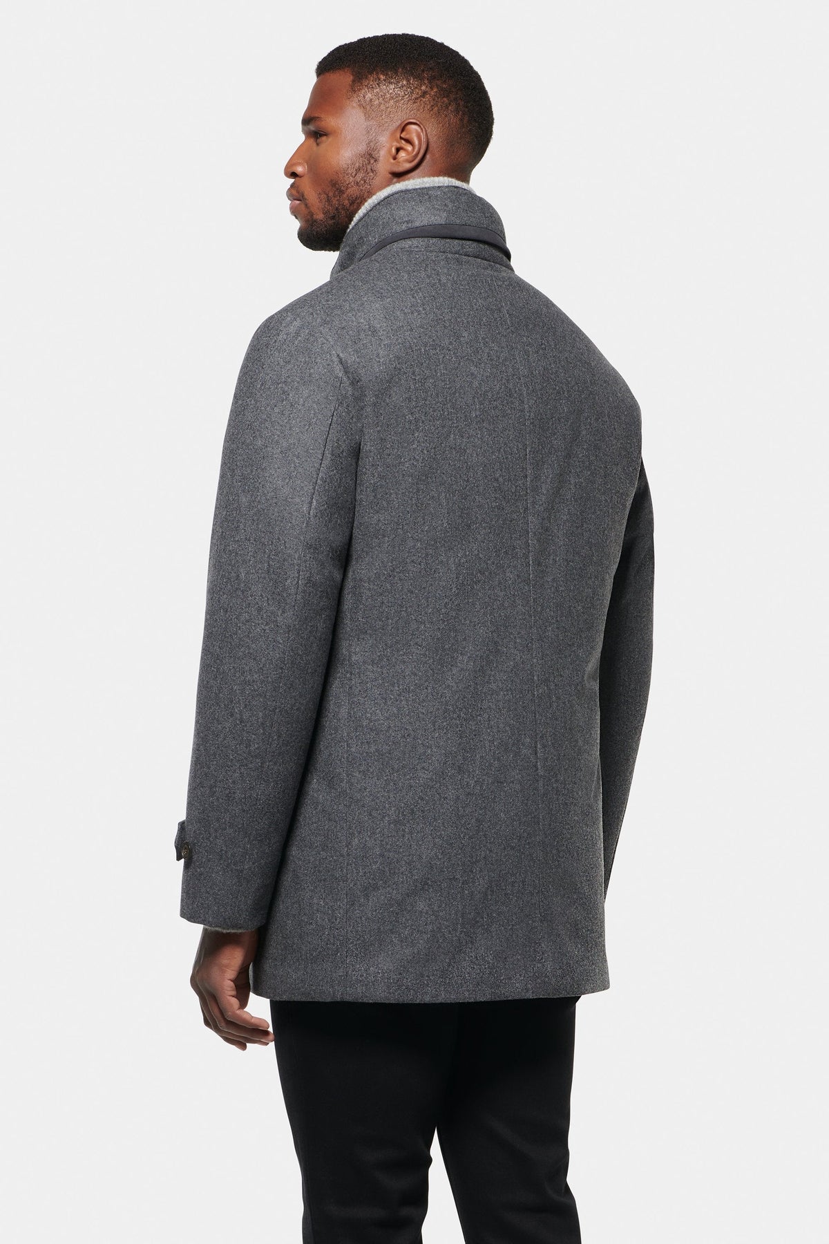 HUGO LAURENT™ | Slim Hooded Stretch Car Coat, Charcoal