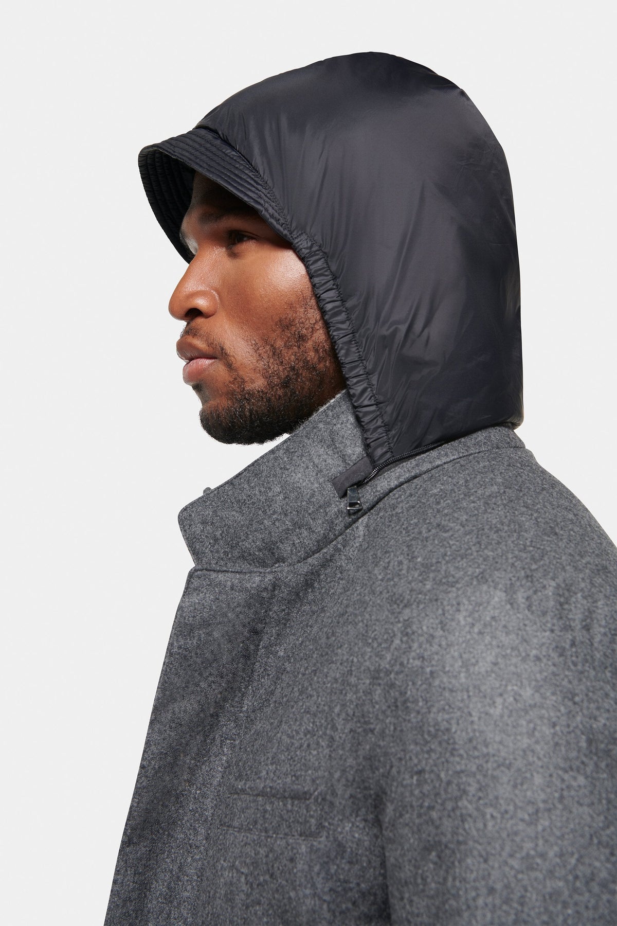 HUGO LAURENT™ | Slim Hooded Stretch Car Coat, Charcoal