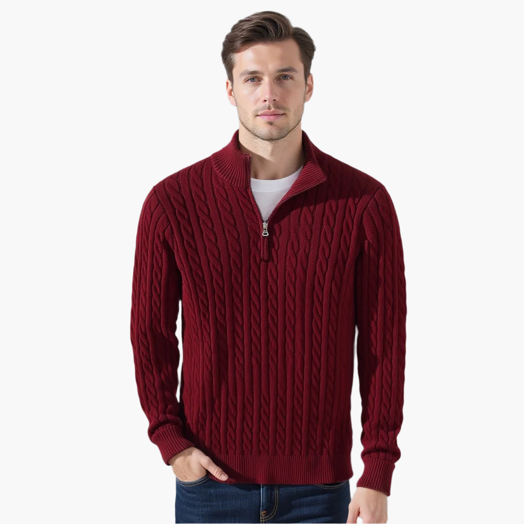 HUGO LAURENT™ | Zipped Cable Sweater