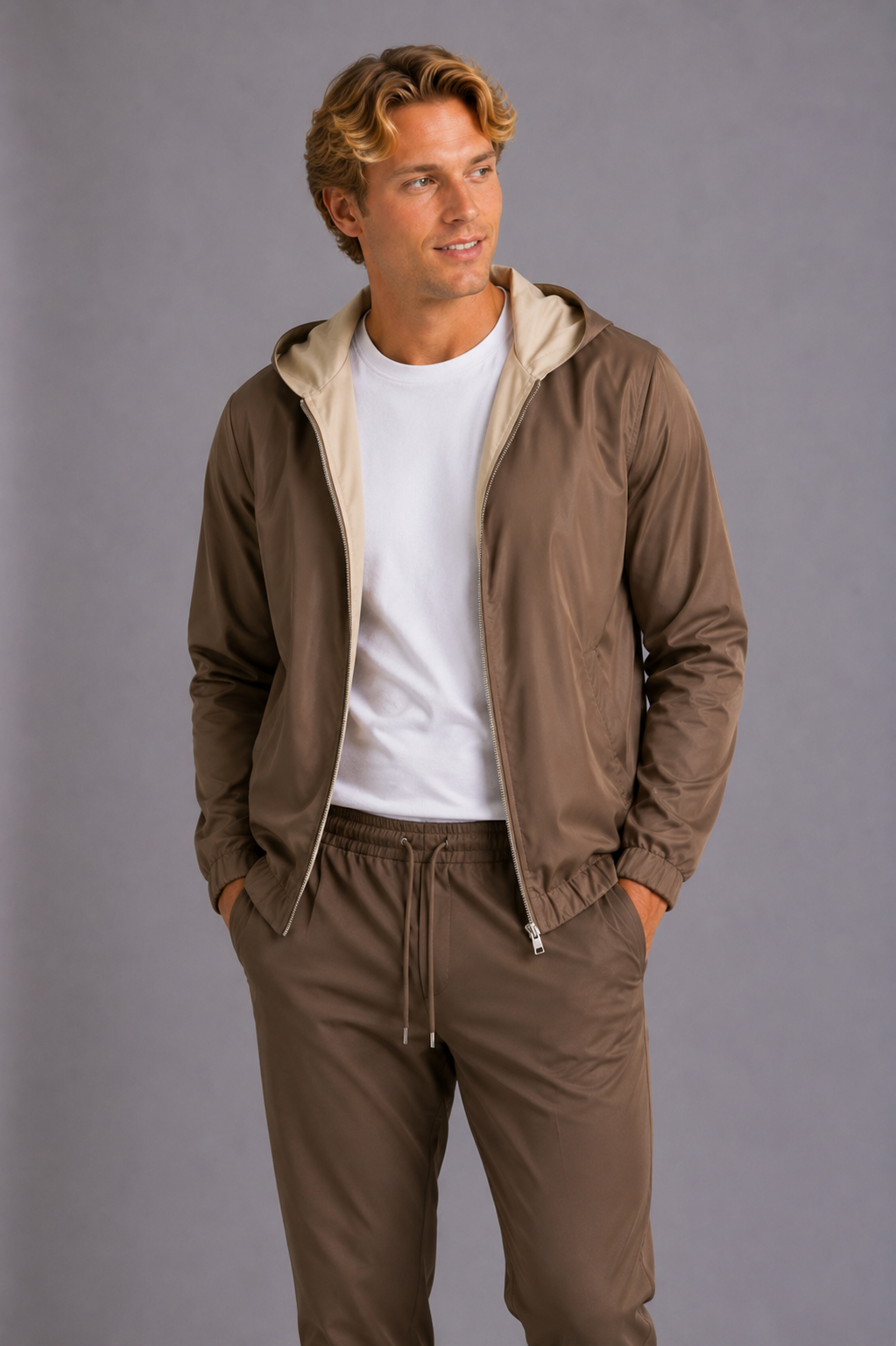 HUGO LAURENT™ | Milano Hooded Jacket - Champagne