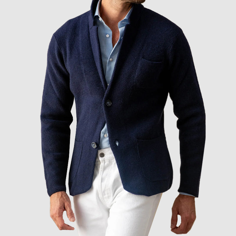 HUGO LAURENT™ | Men's Knitted Poly-Blend Jacket