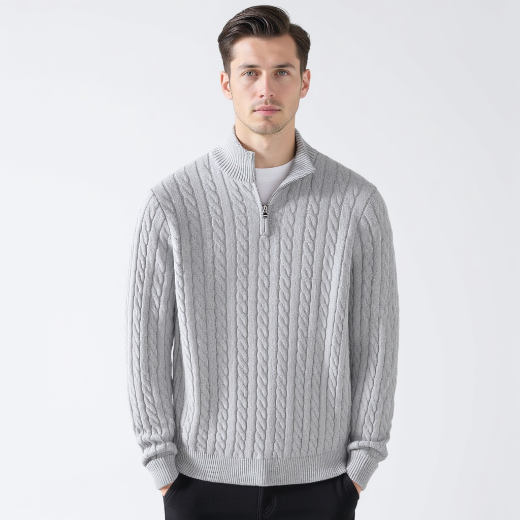 HUGO LAURENT™ | Zipped Cable Sweater