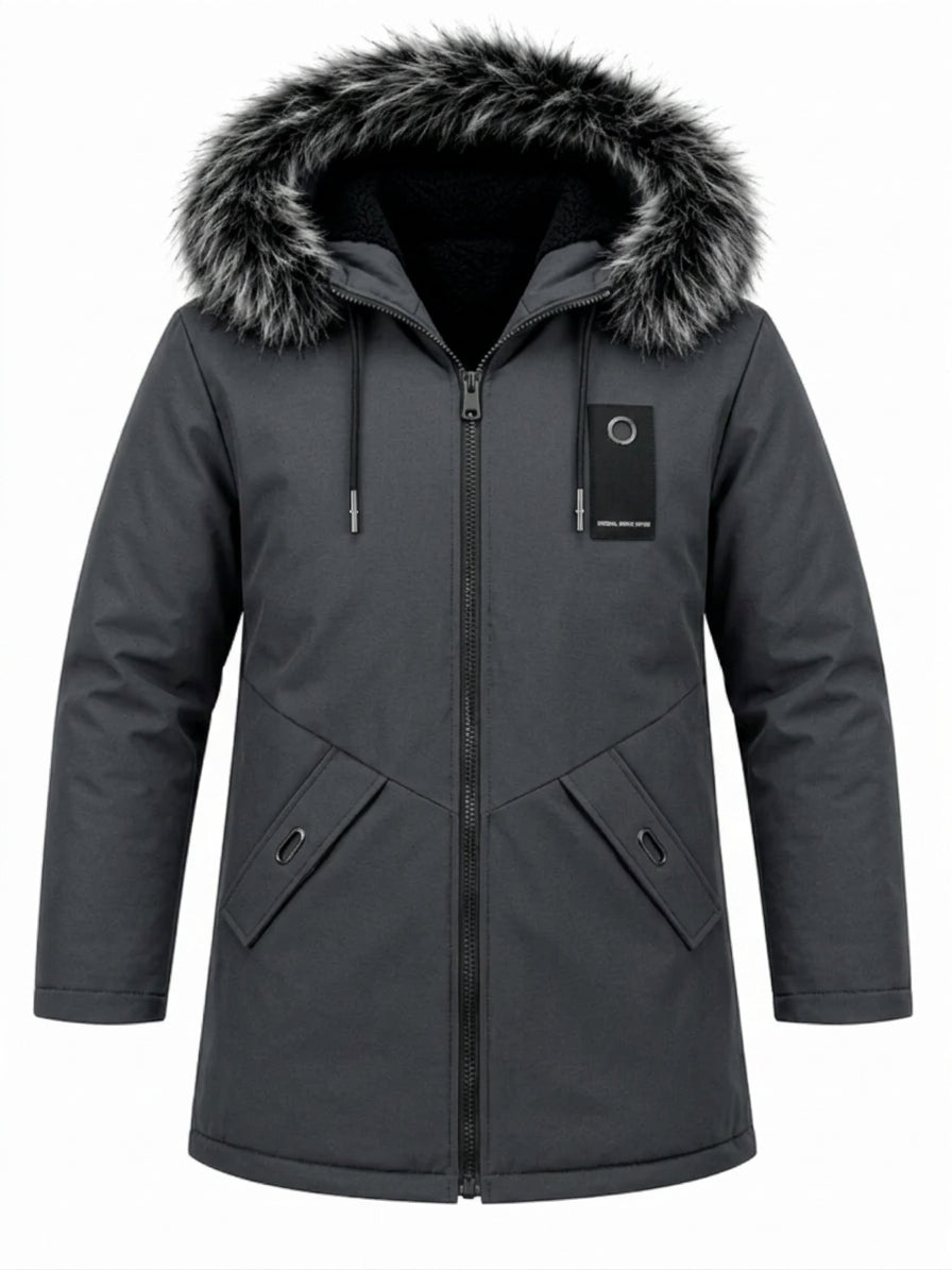 HUGO LAURENT™ | Men's Windproof Hooded Thermal Mid-Length Parka Jacket