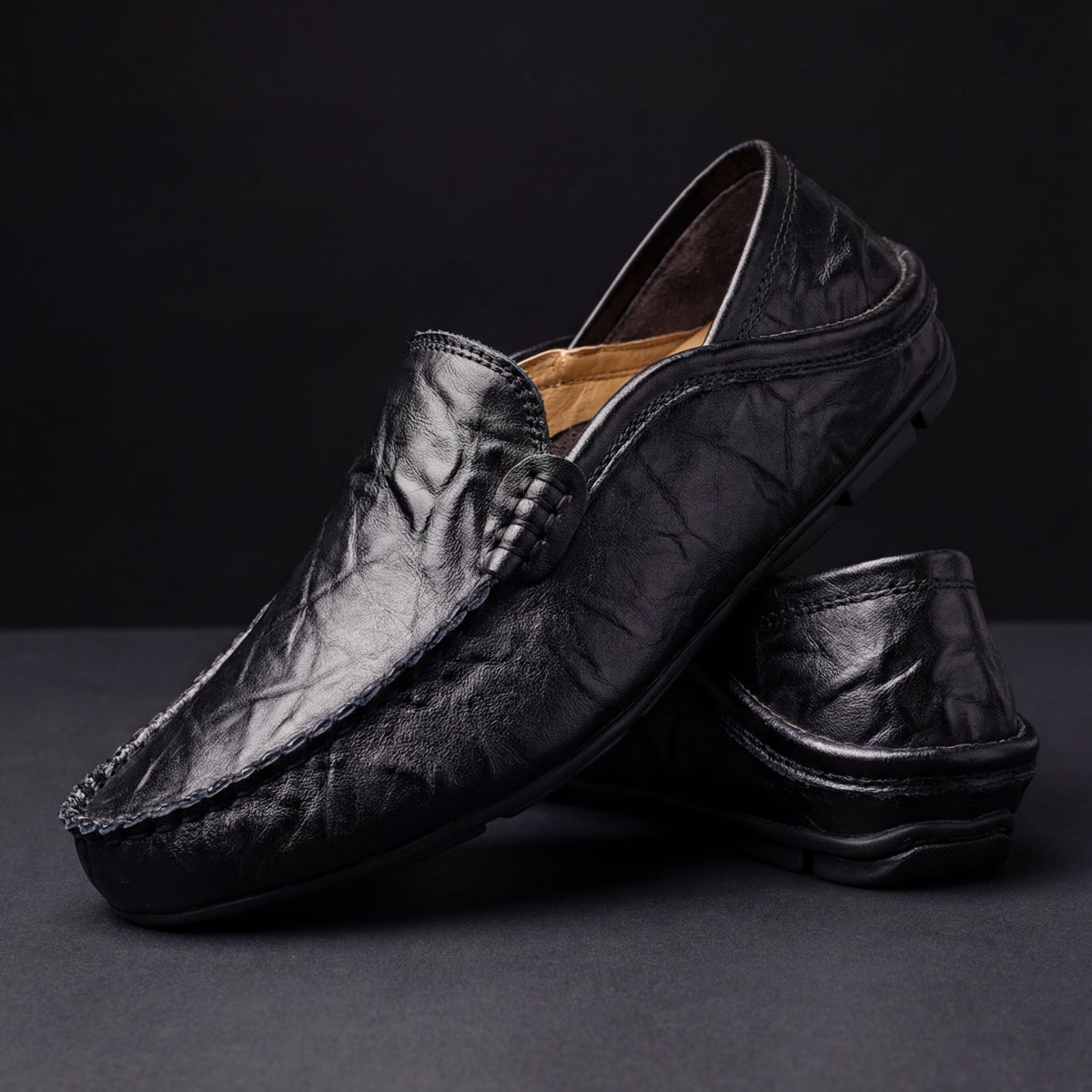 HUGO LAURENT™ | Men's Leather Slip-On Loafers