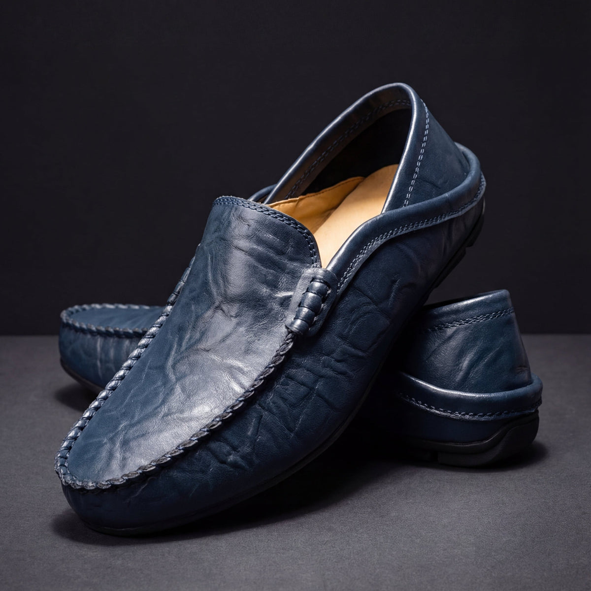 HUGO LAURENT™ | Men's Leather Slip-On Loafers