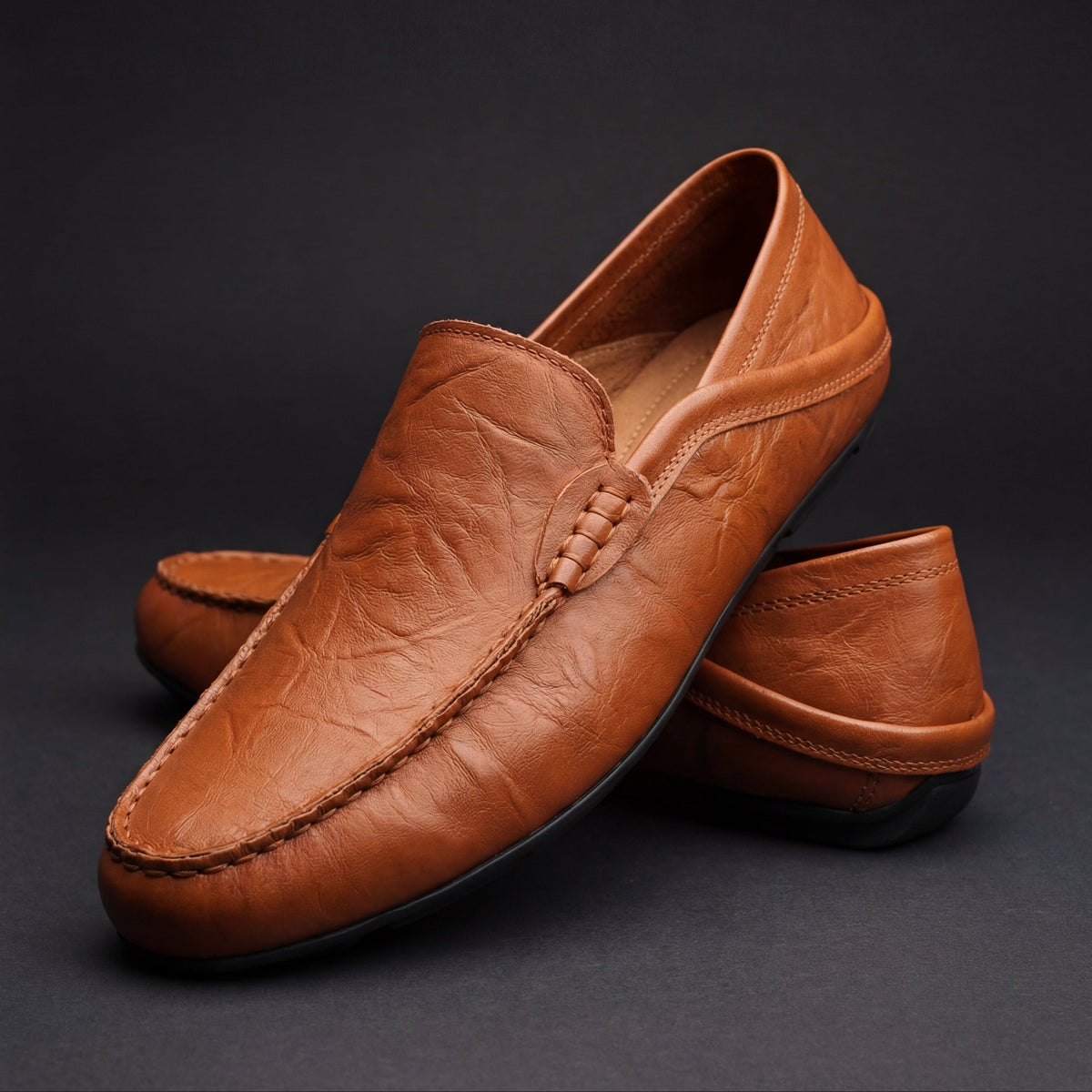 HUGO LAURENT™ | Men's Leather Slip-On Loafers