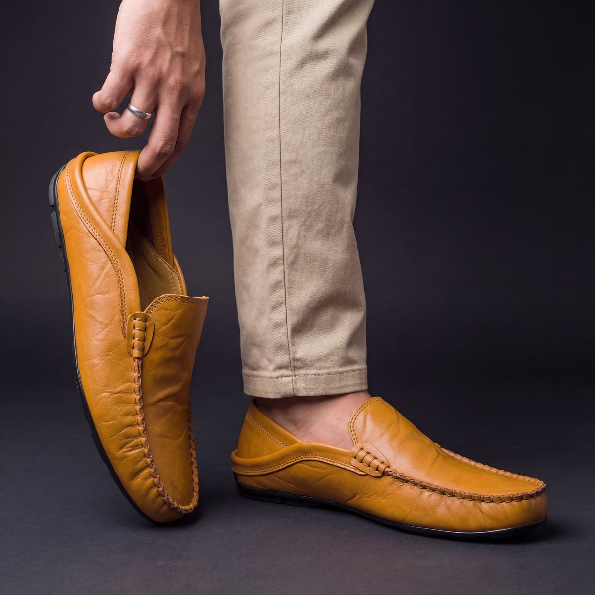 HUGO LAURENT™ | Men's Leather Slip-On Loafers