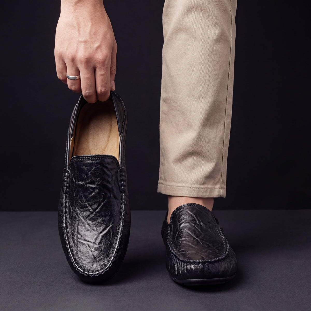 HUGO LAURENT™ | Men's Leather Slip-On Loafers