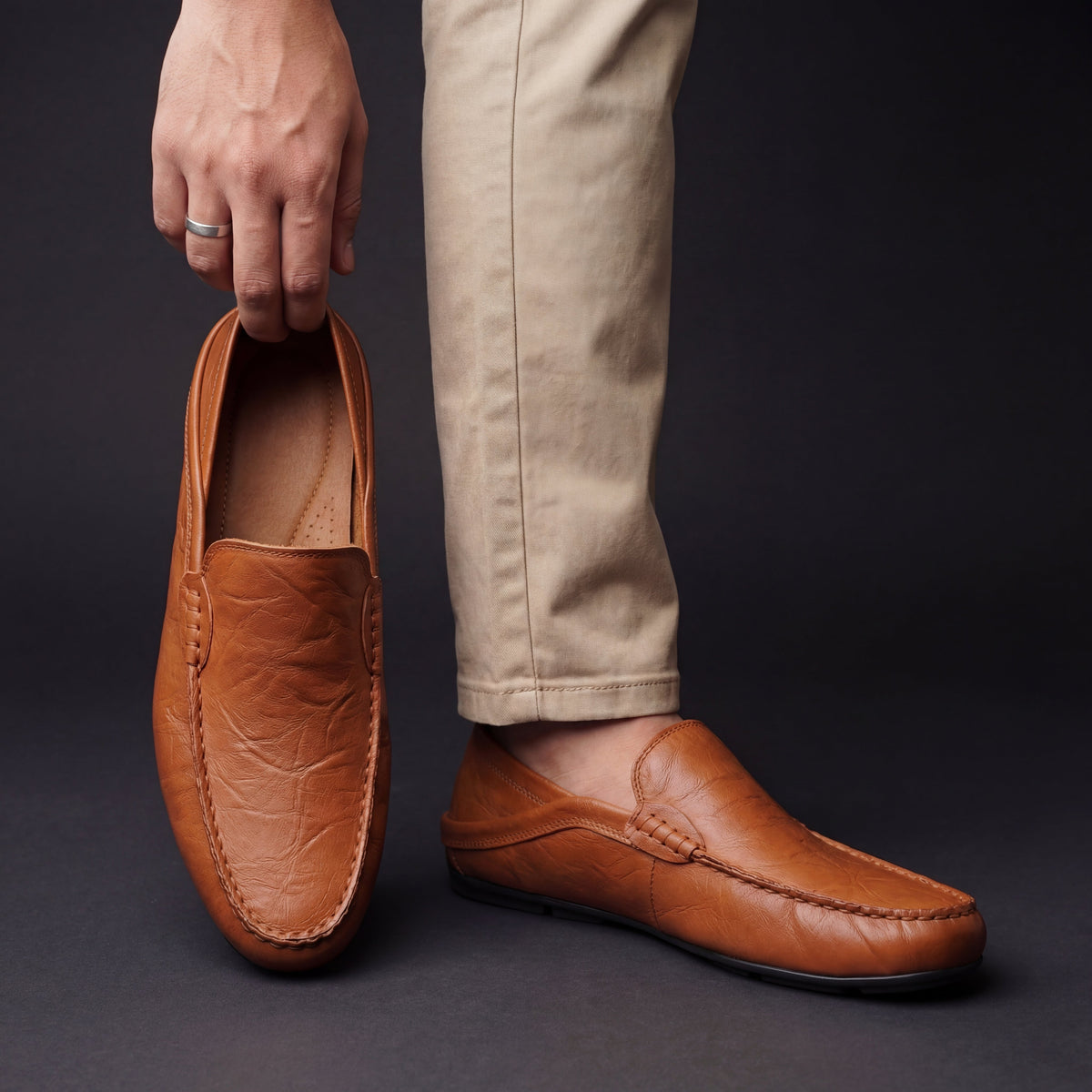 HUGO LAURENT™ | Men's Leather Slip-On Loafers